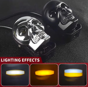 2 pcs Universal skull head turn signal indicators