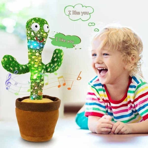 Interactive Dancing Cactus Toy – Singing, Talking, Voice Recording Plush With Usb Rechargeable Function – Fun Educational Gift For Babies And Kids (ages 6 Months & Up) – Rechargeable & With Box