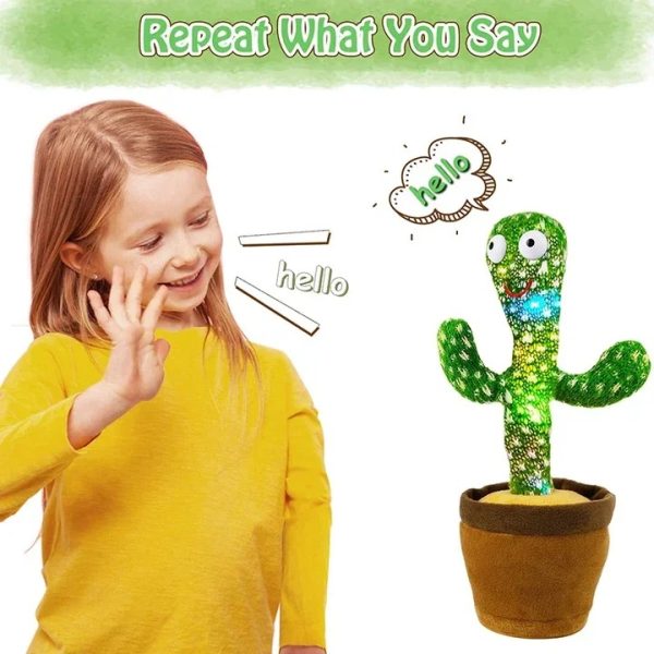 Interactive Dancing Cactus Toy – Singing, Talking, Voice Recording Plush With Usb Rechargeable Function – Fun Educational Gift For Babies And Kids (ages 6 Months & Up) – Rechargeable & With Box