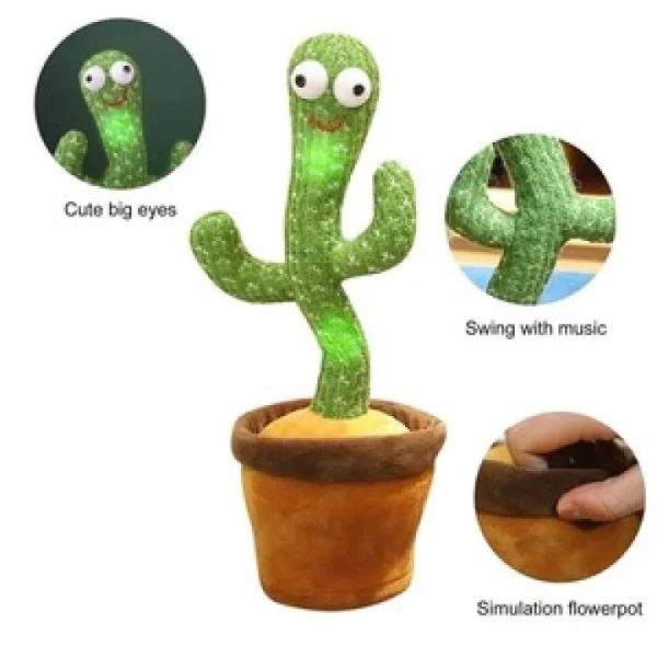 Interactive Dancing Cactus Toy – Singing, Talking, Voice Recording Plush With Usb Rechargeable Function – Fun Educational Gift For Babies And Kids (ages 6 Months & Up) – Rechargeable & With Box