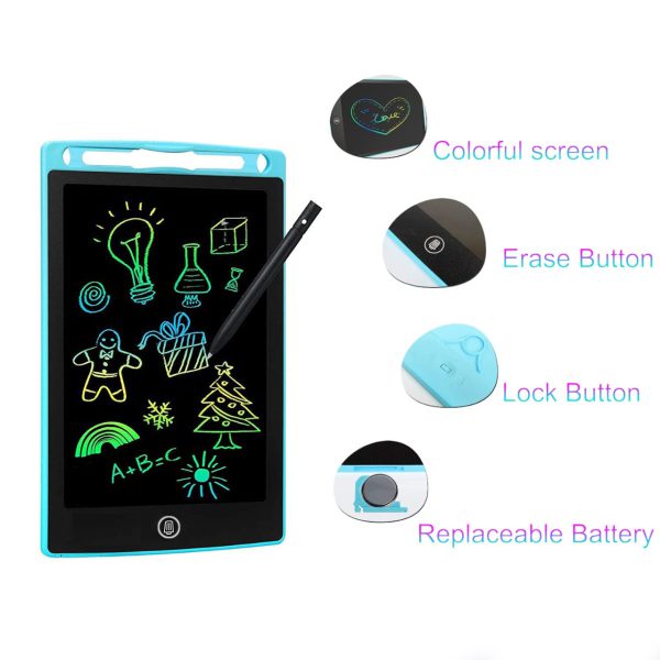 Pack Of 02 – Lcd Writing Tablet For Kids – Digital Drawing Pad With Erasable Screen, Reusable Writing Board For Drawing, Doodling, And Learning